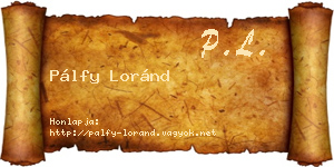 Pálfy Loránd névjegykártya