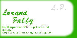 lorand palfy business card